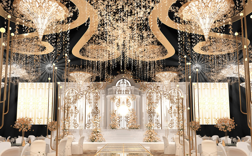 镇海花木兰喜事汇金色大厅效果展示